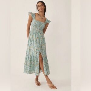 Anthropologie Peregrine Square-Neck Midi Dress